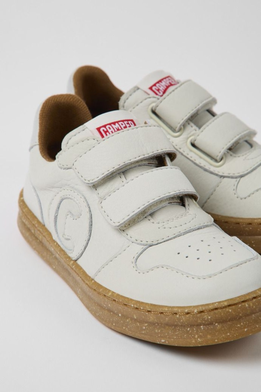 Camper Witte Ongeverfde Lerensneakers