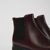 Camper Bordeaux Leren Chelseaboots Voor Dames