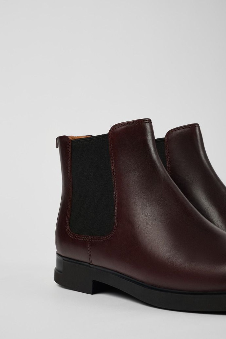 Camper Bordeaux Leren Chelseaboots Voor Dames