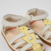 Camper Wit-Gele Leren Kindersandalen