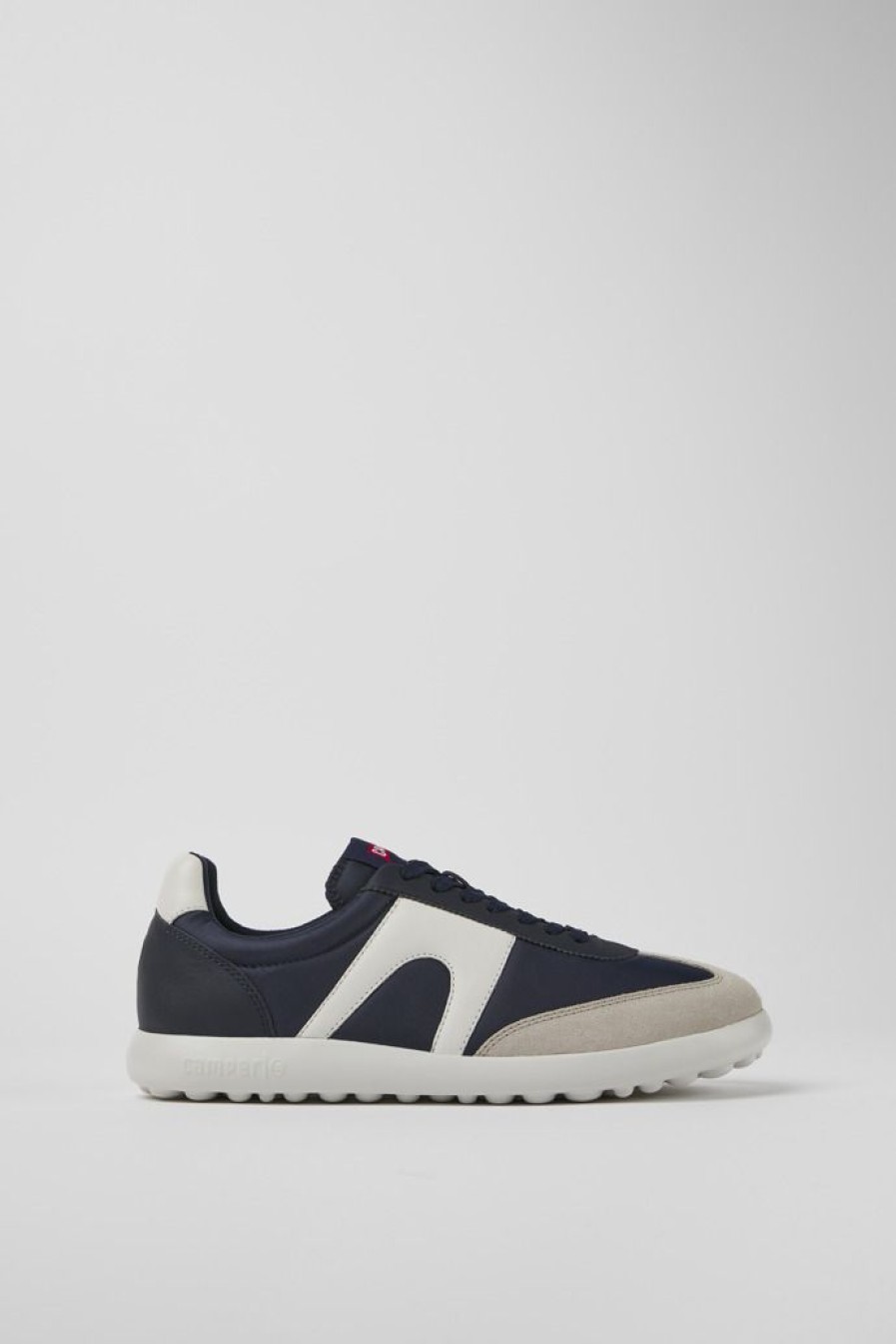 Camper Blauwe Stoffen En Leren Herensneakers