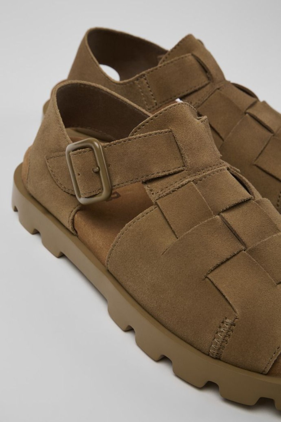 Camper Bruine Nubuck Sandaal Voor Dames