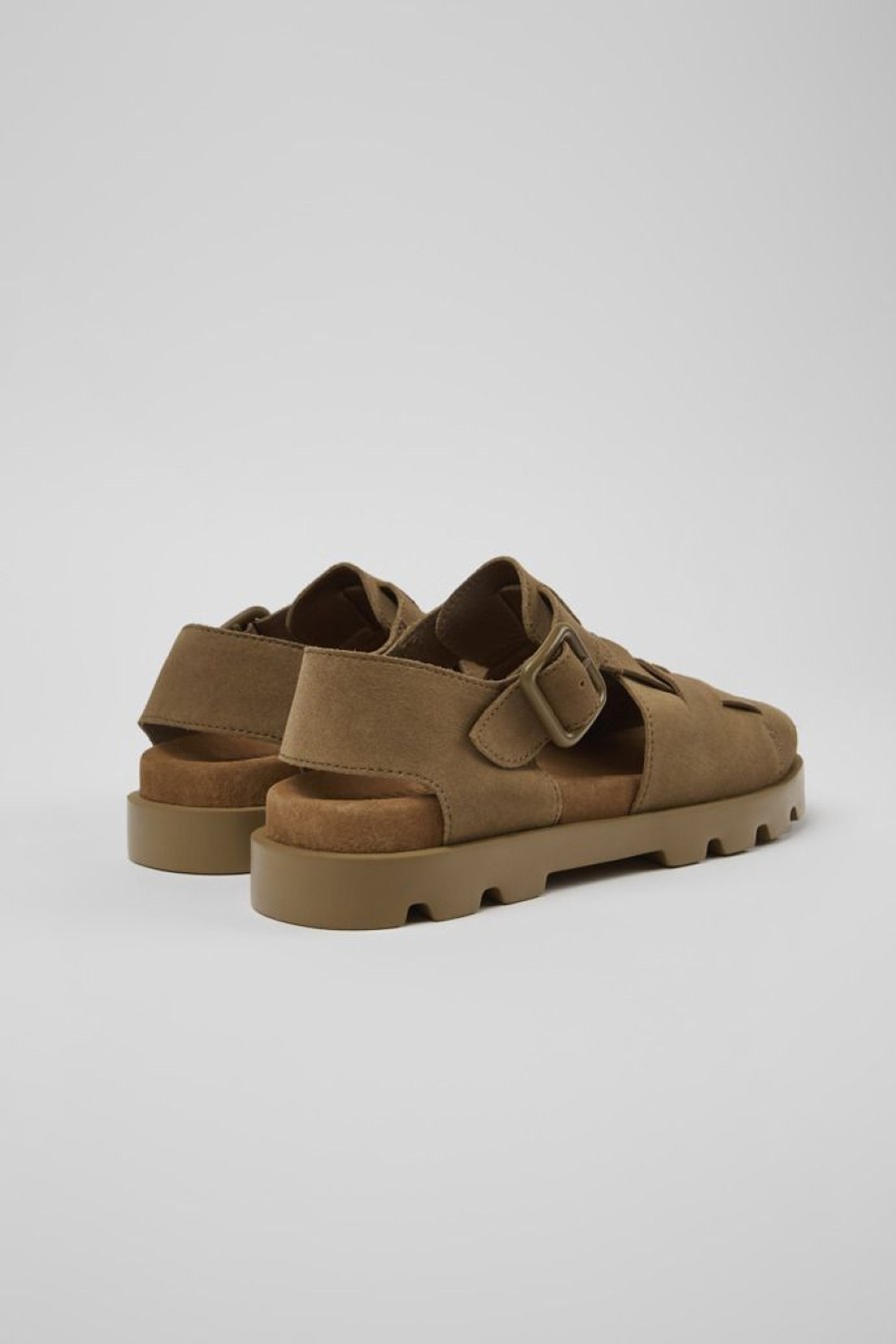 Camper Bruine Nubuck Sandaal Voor Dames