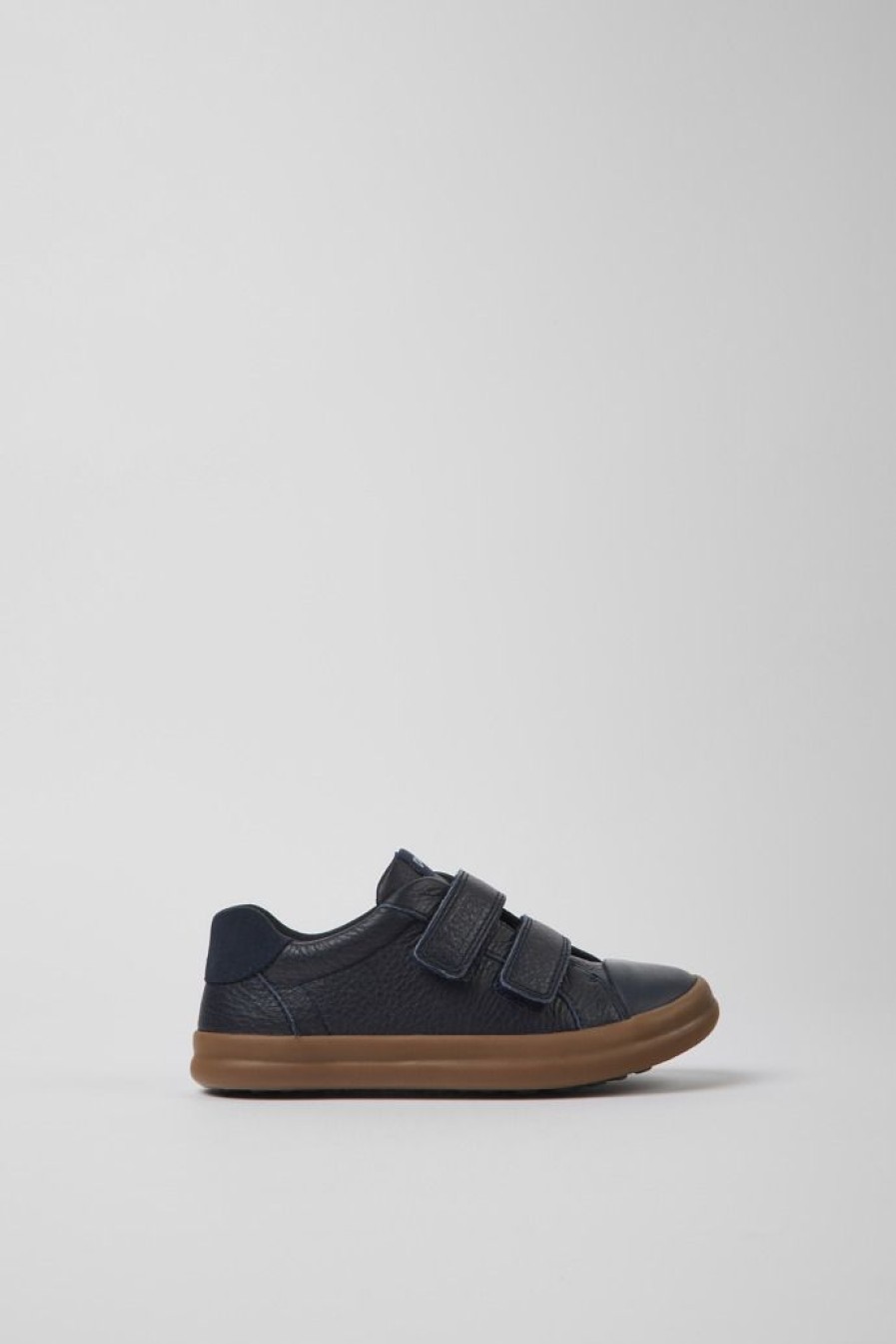 Camper Blauwe Leren En Nubuck Kindersneakers