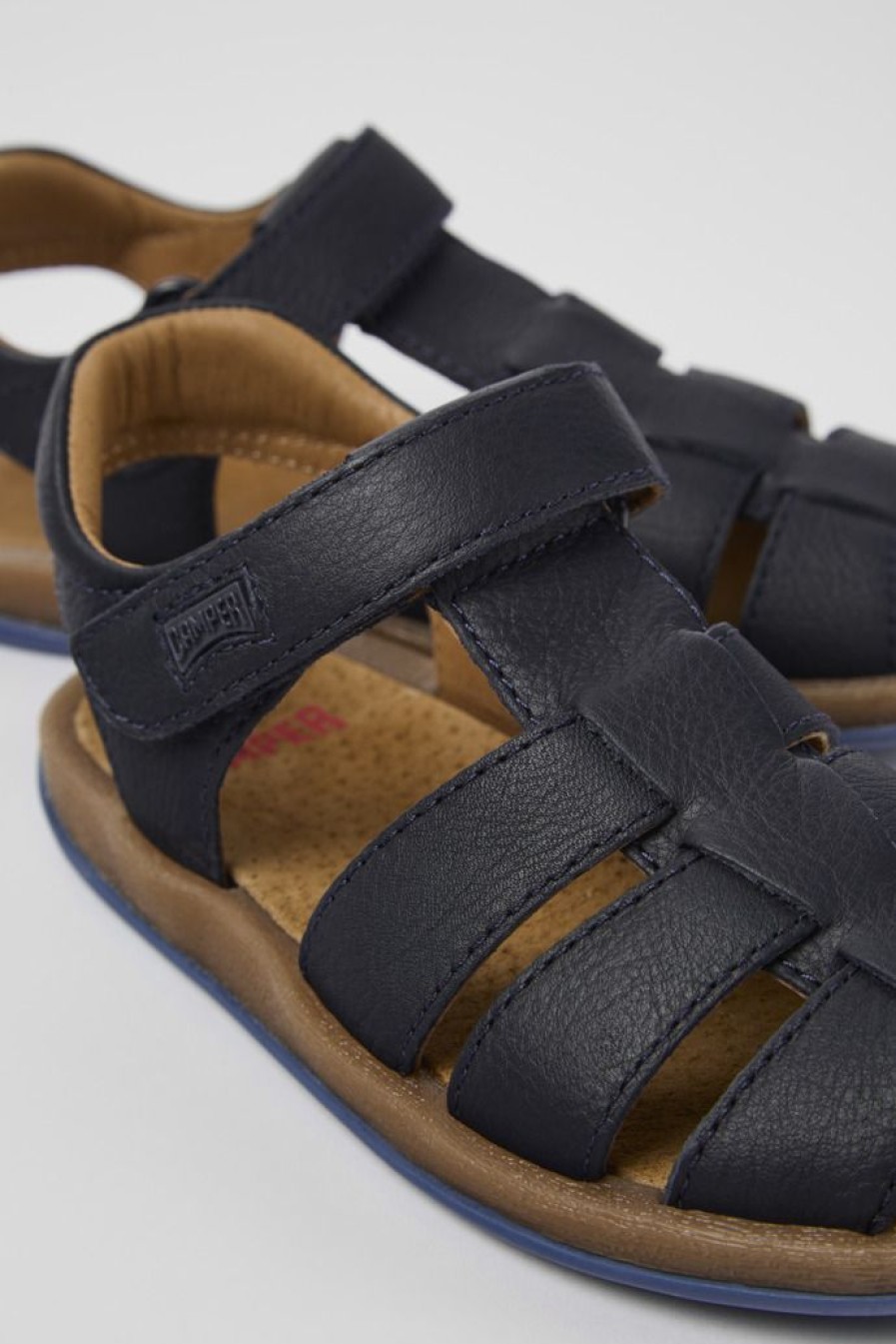 Camper Donkerblauwe Leren Kindersandalen