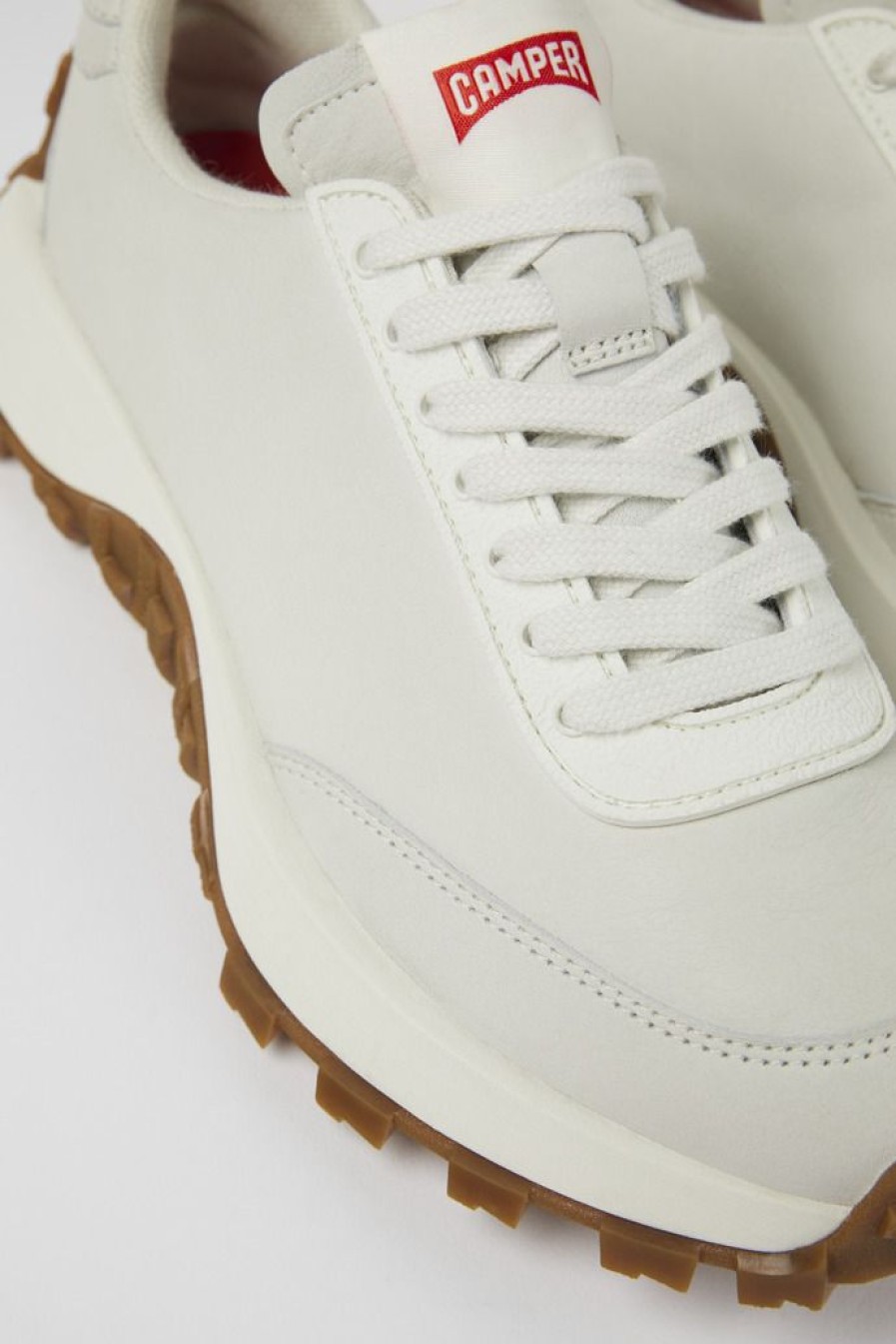 Camper Witte Damessneakers Van Ongeverfd Leer