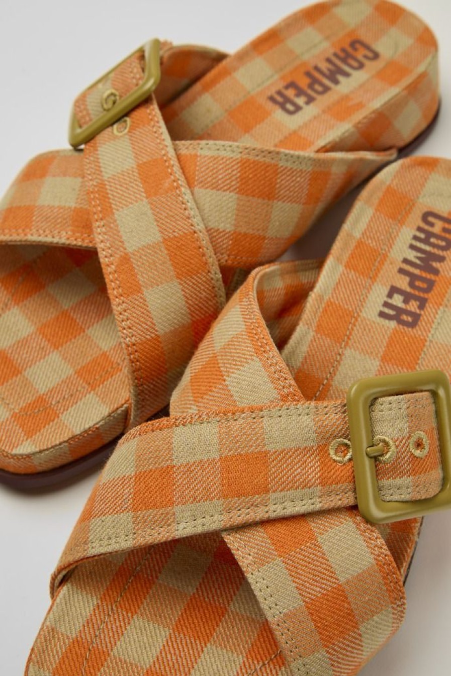 Camper Oranje En Beige Damessandalen