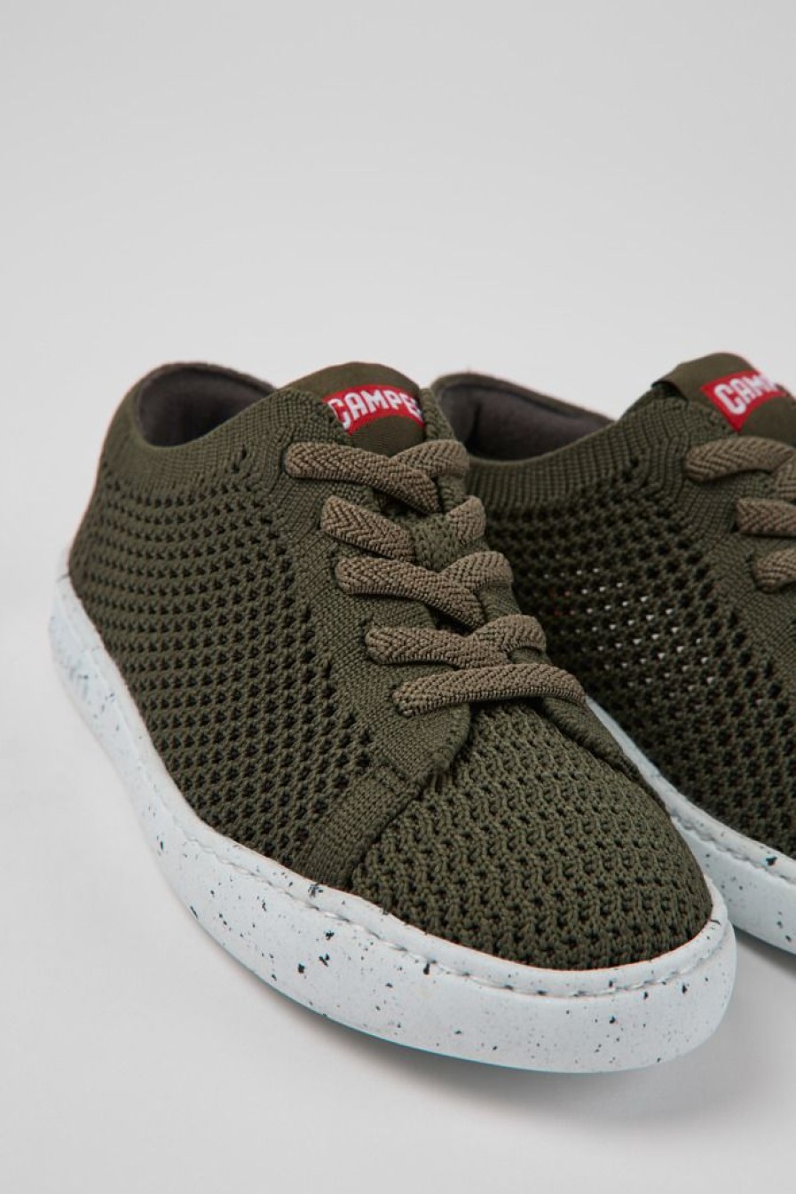 Camper Groene Stoffen Kinderschoenen