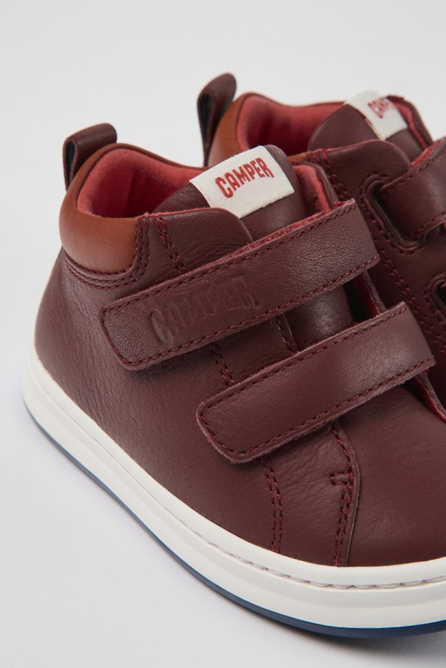 Camper Bordeaux Leren Kindersneakers