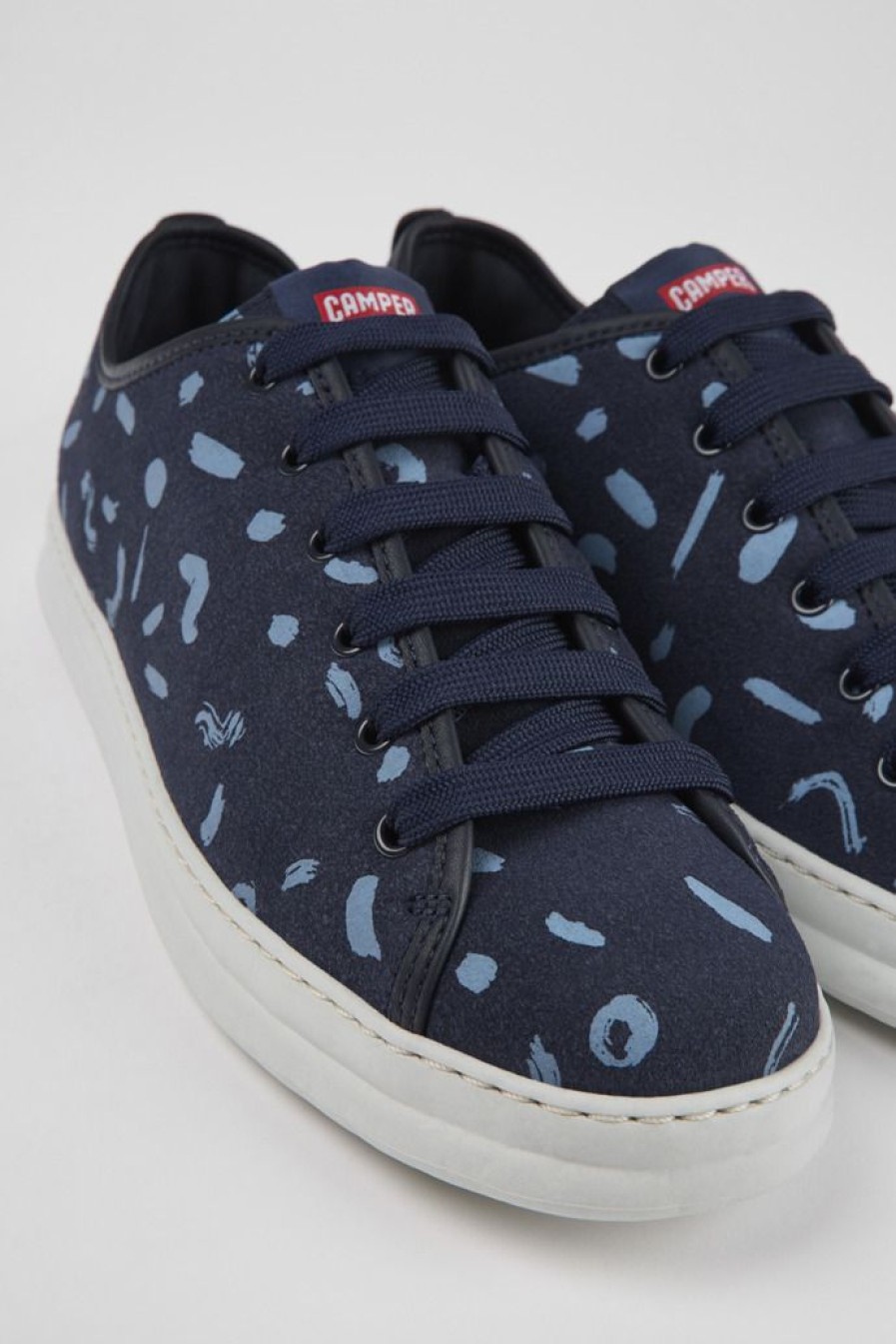 Camper Meerkleurige Nubuck En Leren Herensneakers