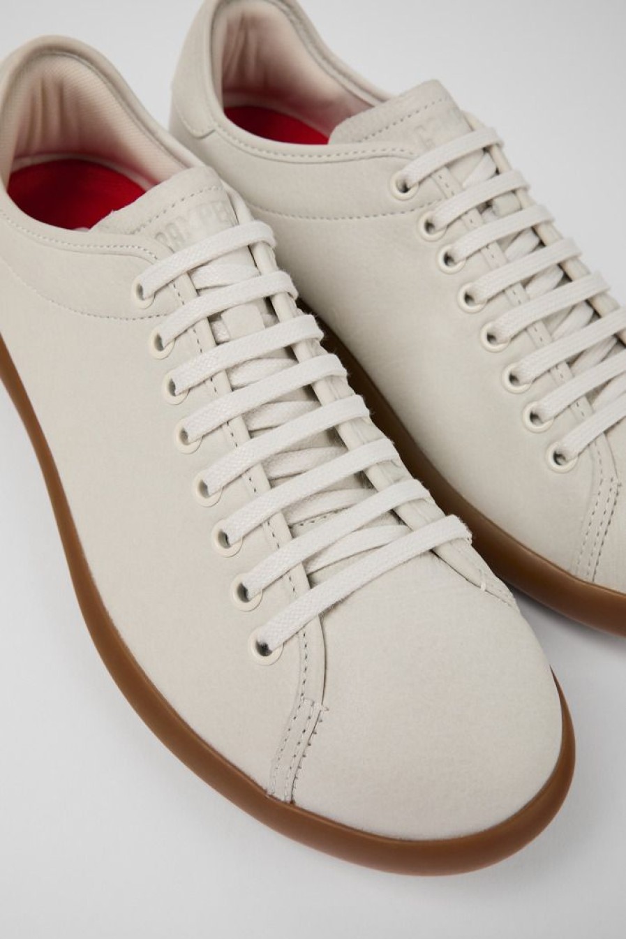 Camper Witte Leren Sneaker Voor Heren