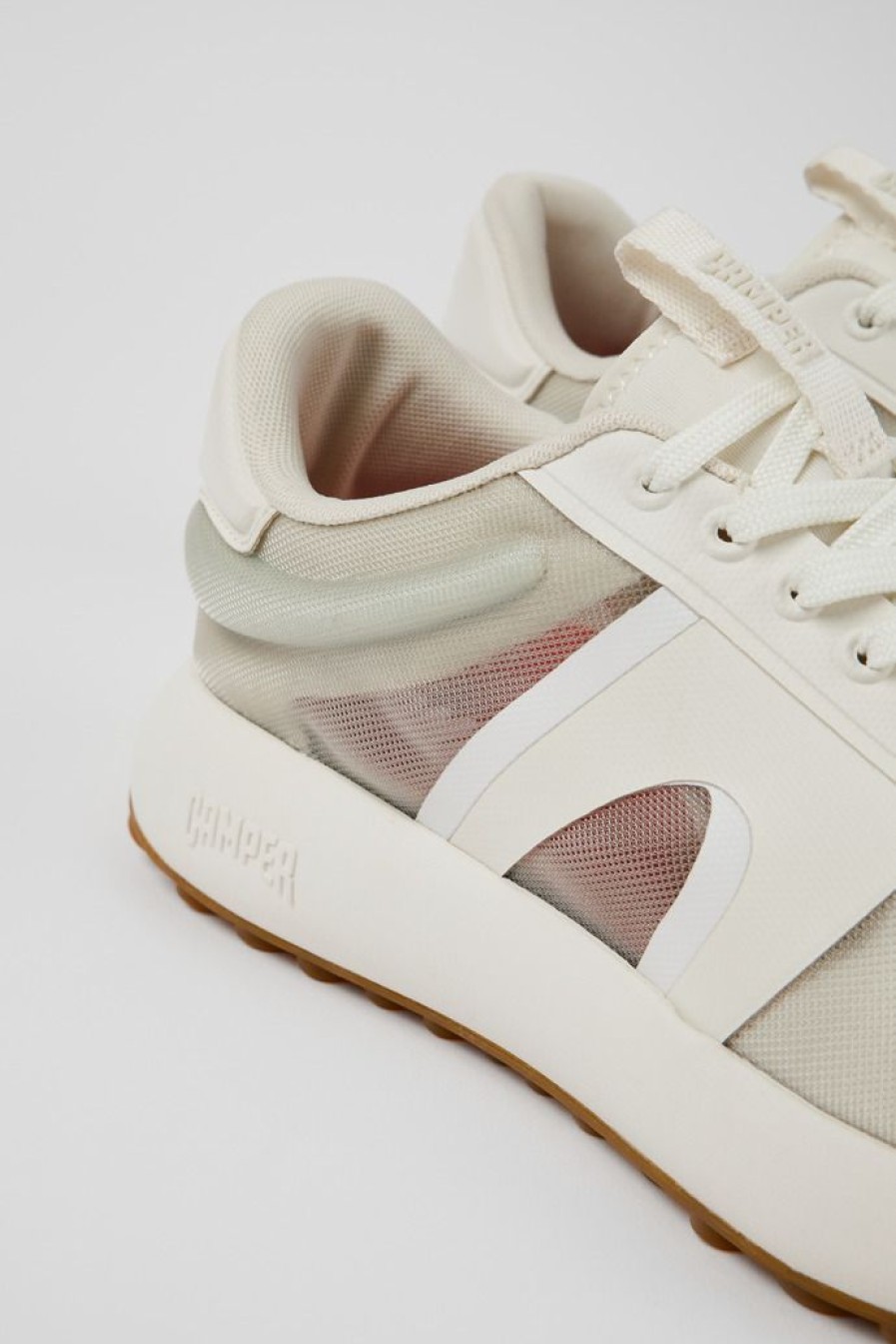 Camper Witte Textiel Sneaker Voor Heren