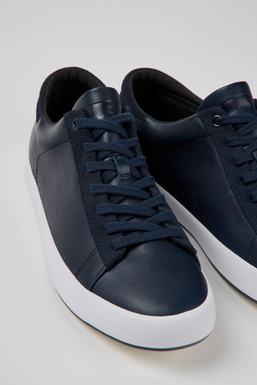 Camper Blauwe Herensneakers Van Leer En Nubuck