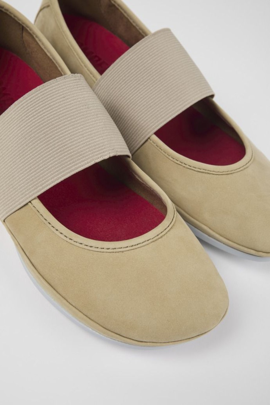 Camper Beige Nubuck Mary Jane-Schoen Voor Dames