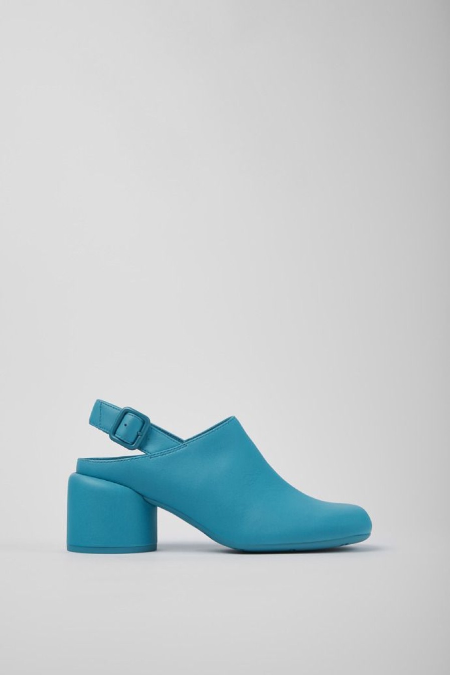 Camper Blauwe Leren Schoenen Met Hak Voor Dames