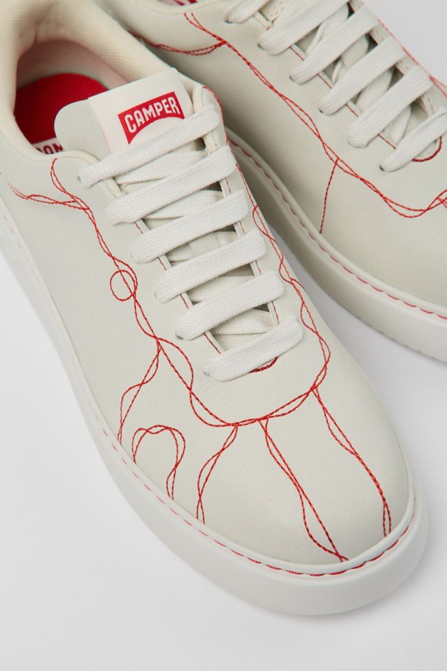 Camper Witte Leren Sneaker Voor Dames