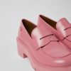 Camper Roze Leren Damesloafers