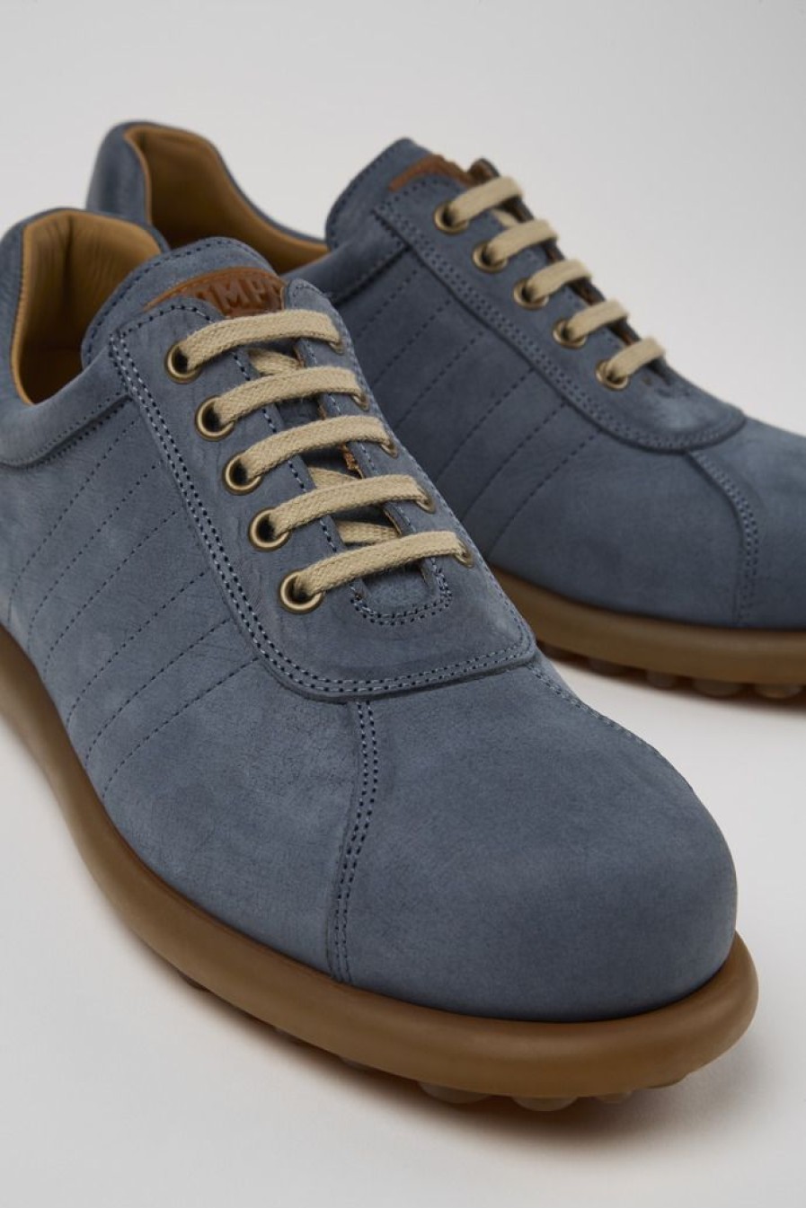 Camper Blauwe Nubuck Oxford Sneaker Voor Heren