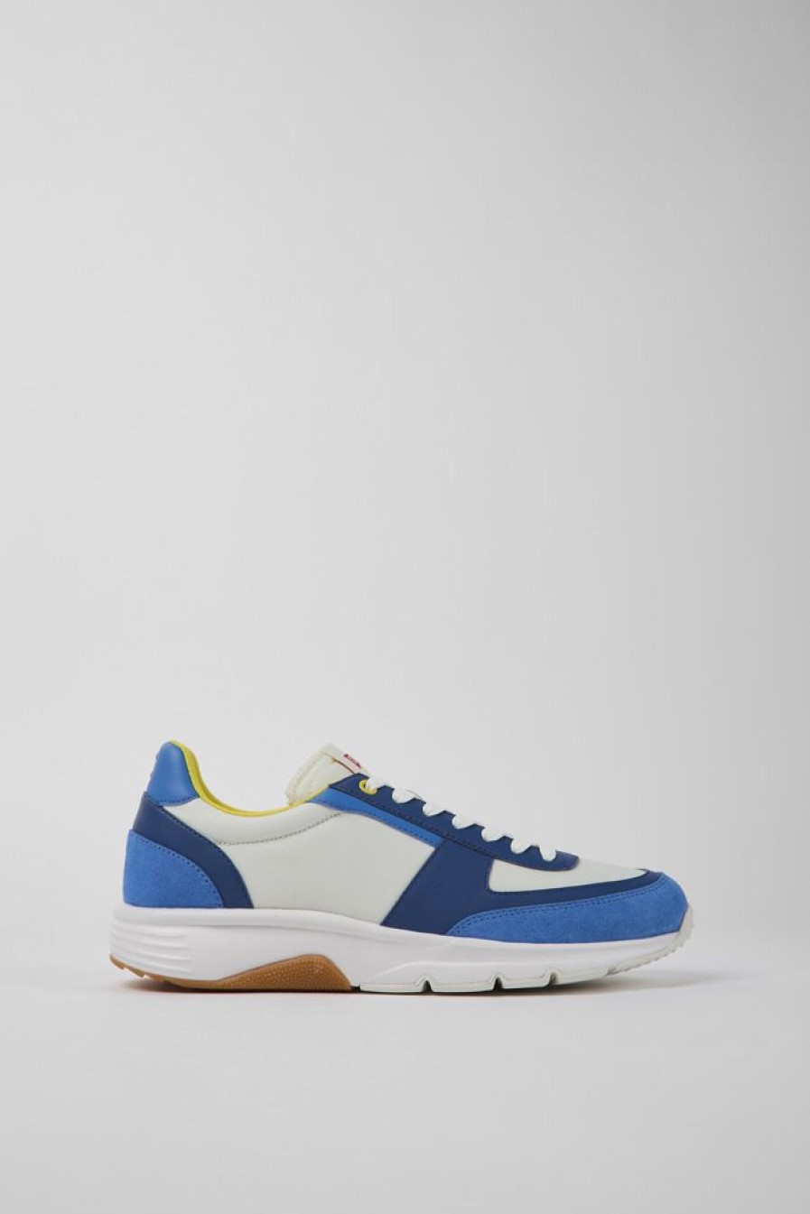 Camper Blauw-Witte Herensneakers Van Gerecycled Polyester