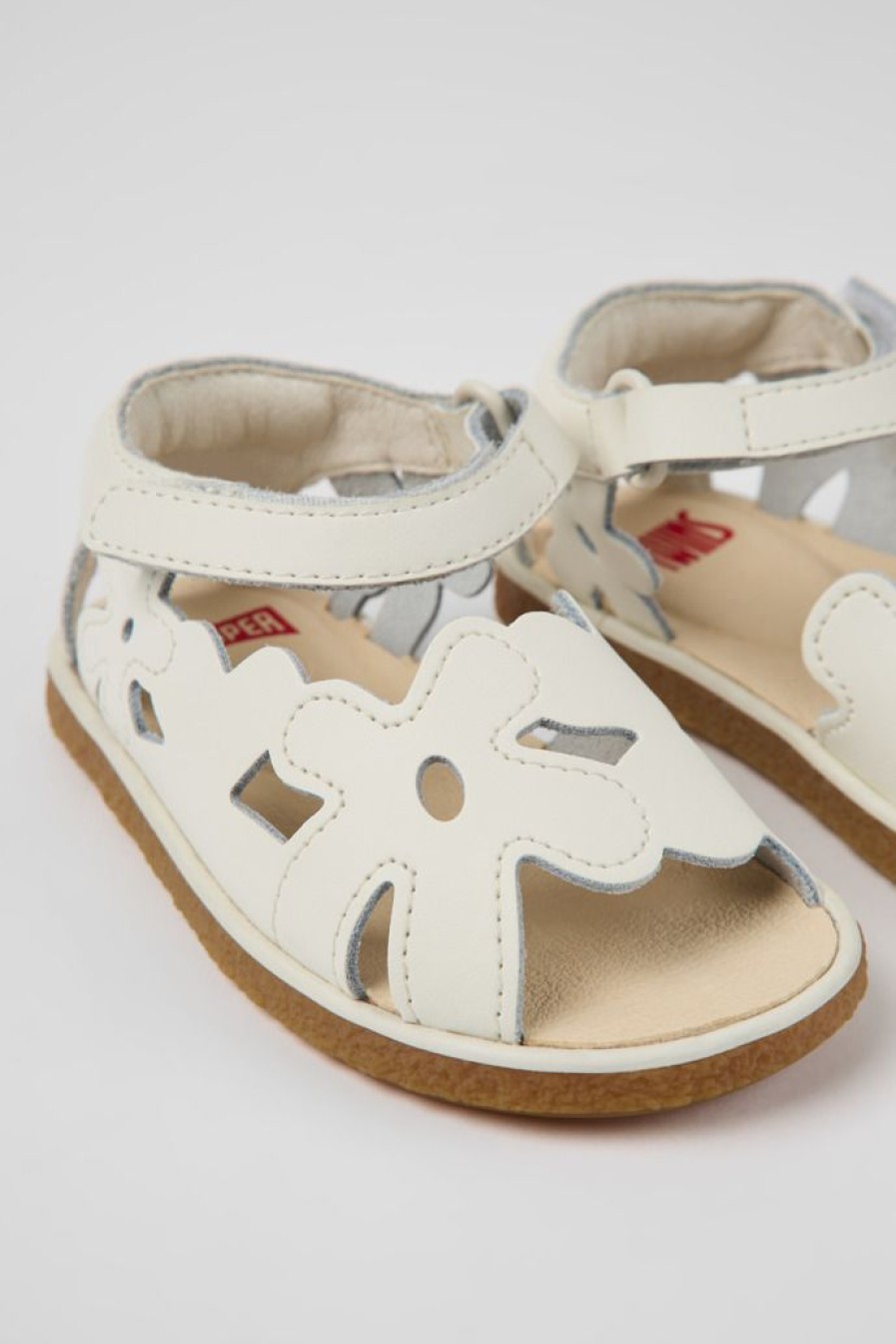 Camper Witte Leren Kindersandalen