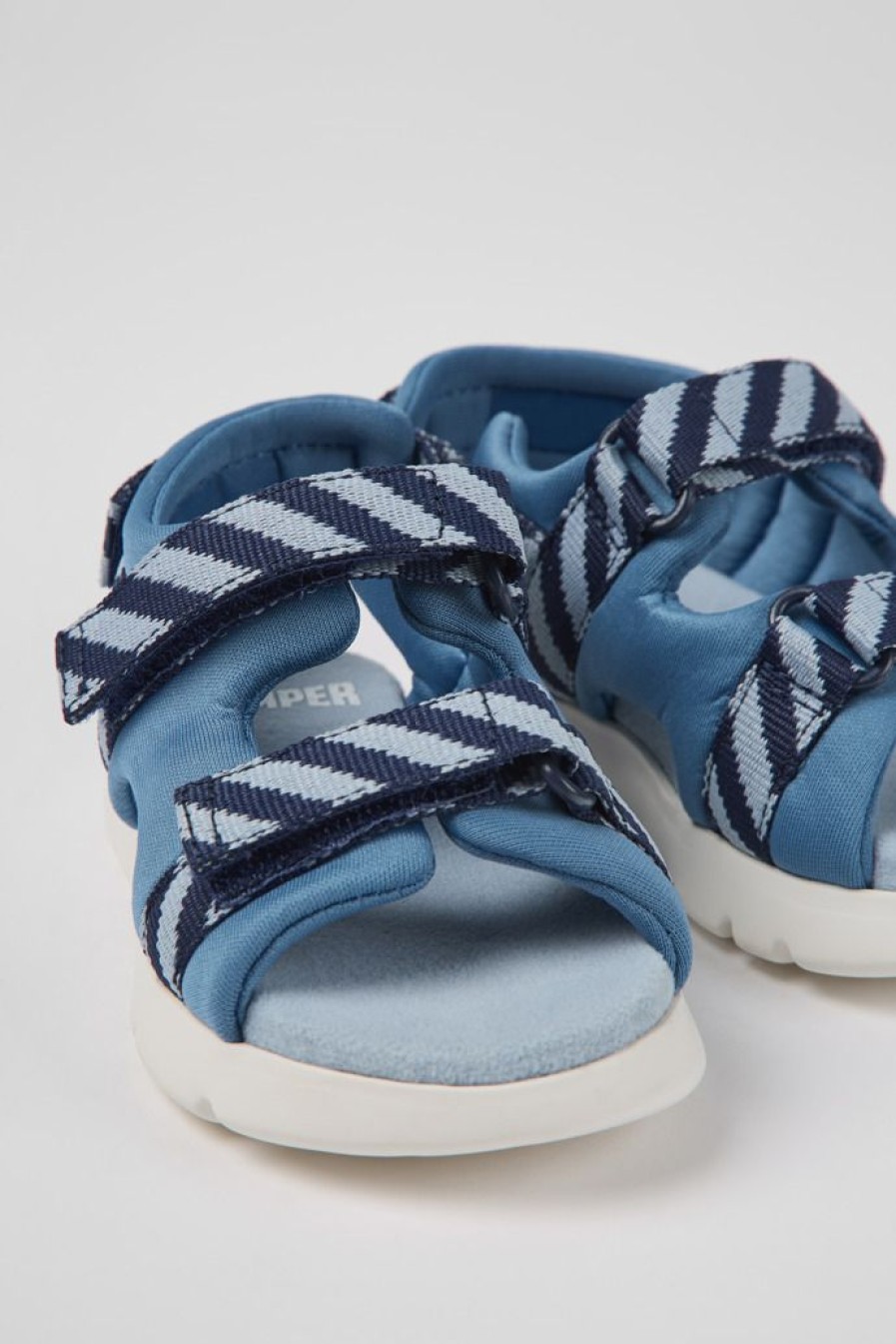 Camper Blauwe Stoffen Kindersandalen