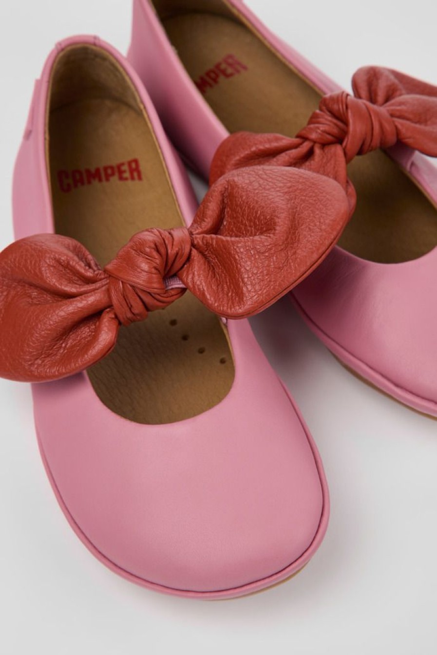 Camper Rood Met Roze Kinderballerina'S