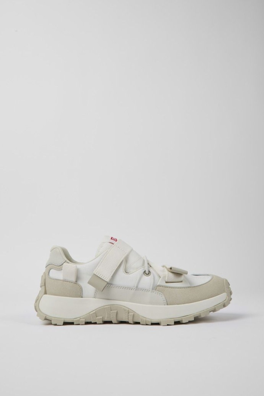 Camper Witte Stoffen En Nubuck Herensneakers