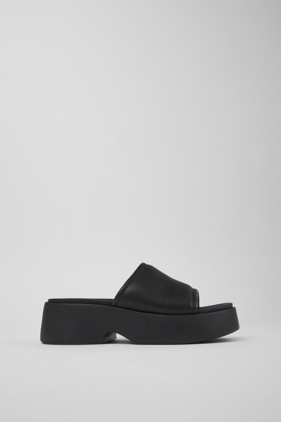 Camper Zwarte Leren Slipper Voor Dames