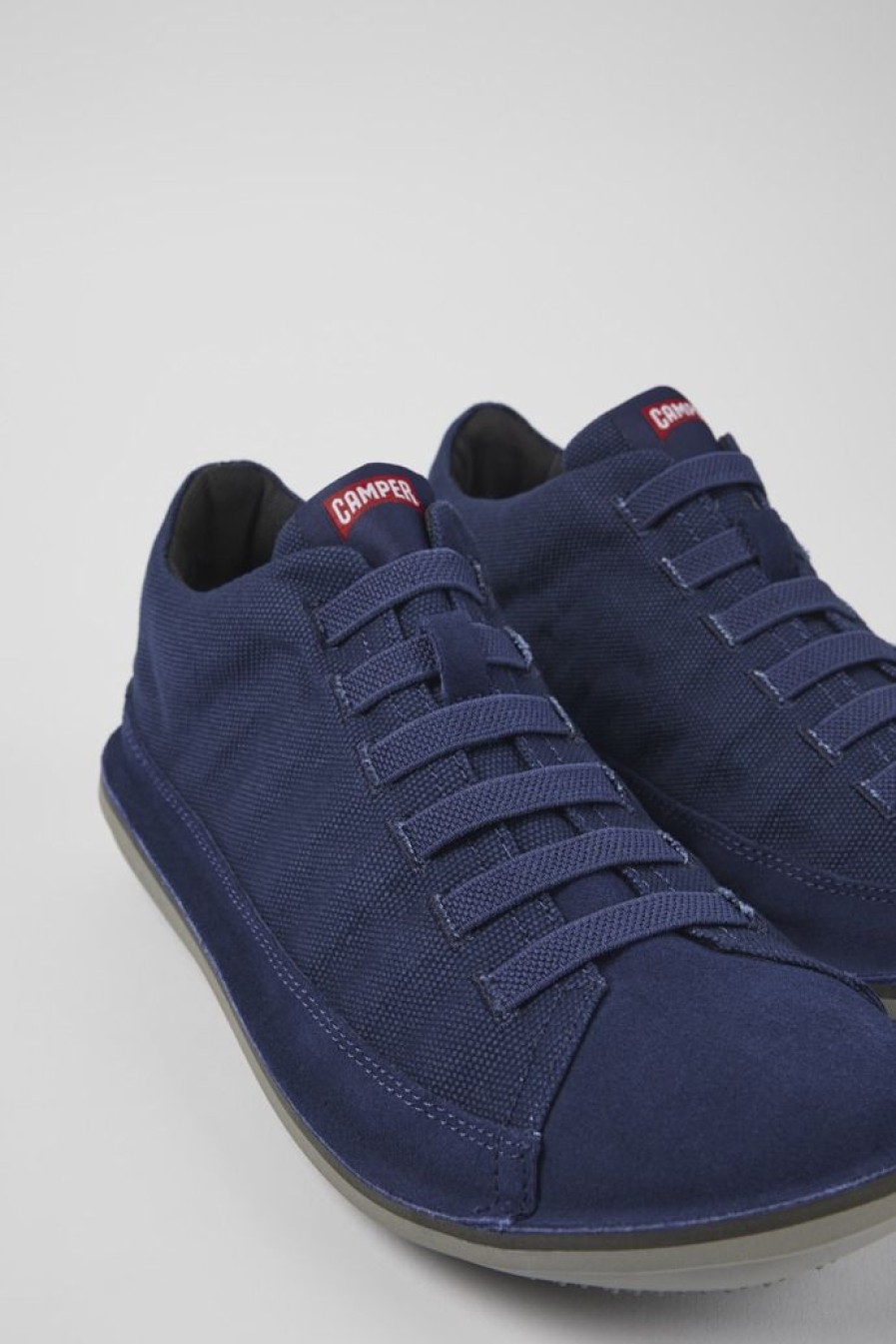 Camper Blauwe Textiel/Nubuck Basketbalbootie Voor Heren