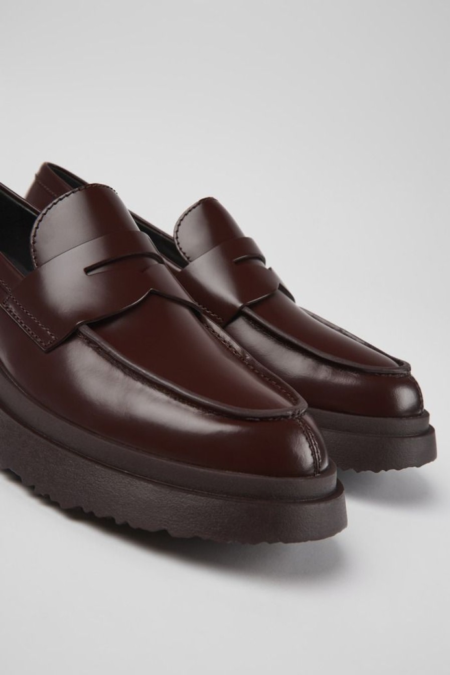 Camper Bordeaux Leren Damesloafers