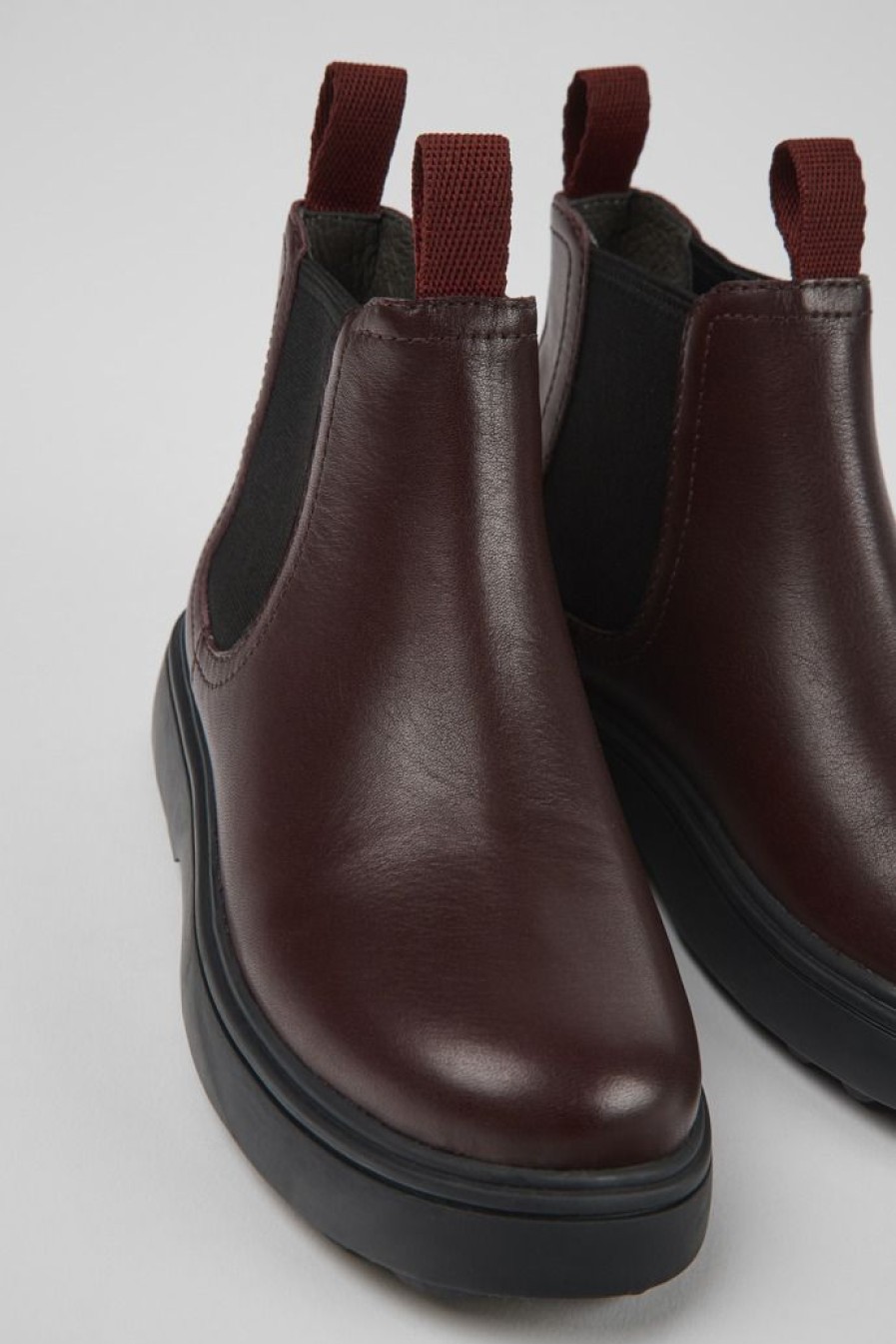 Camper Bordeaux Leren Chelseaboots Voor Kinderen