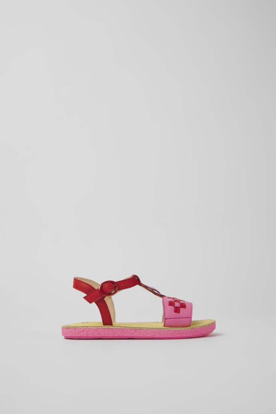 Camper Rood-Roze Leren Kindersandalen