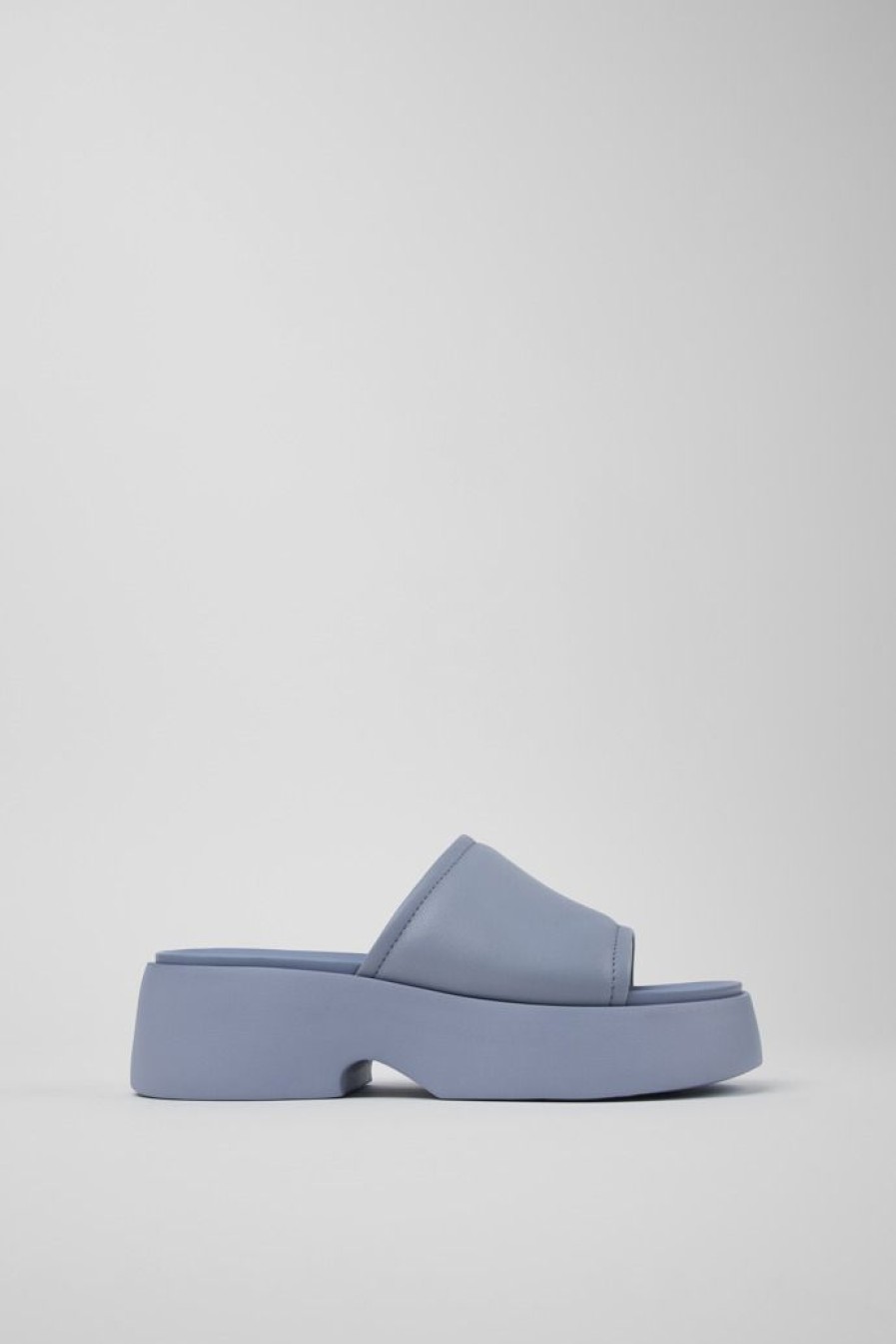 Camper Blauwe Leren Slipper Voor Dames