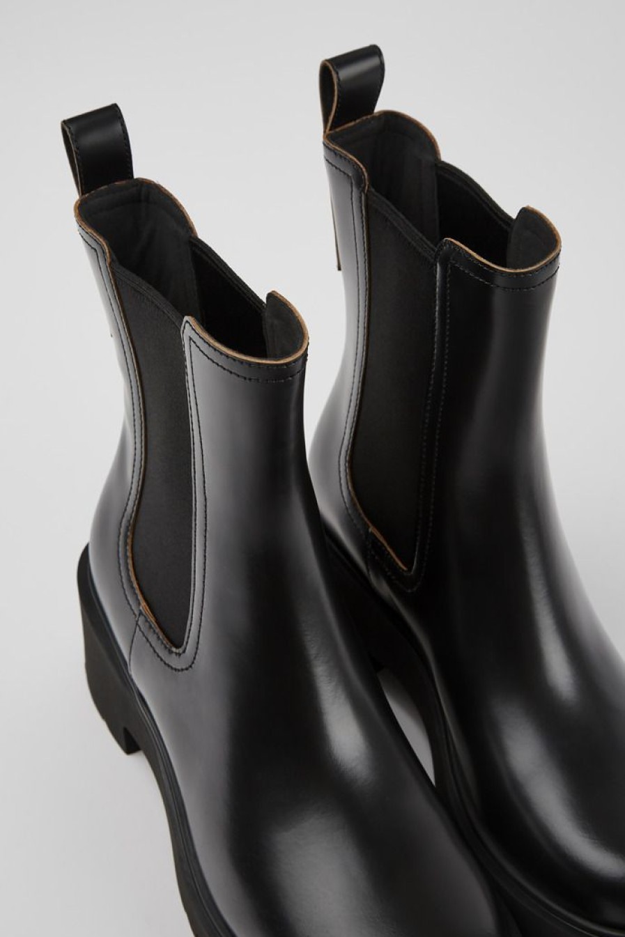 Camper Zwarte Leren Boots Voor Dames