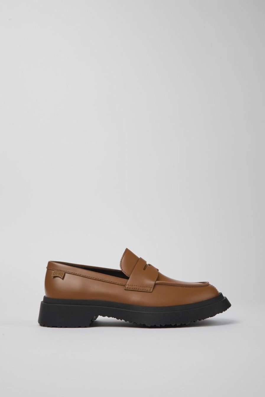 Camper Bruine Leren Damesloafers