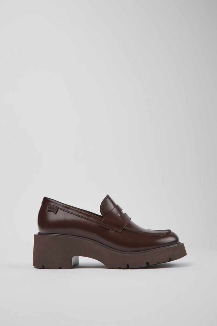 Camper Bordeaux Leren Damesloafers