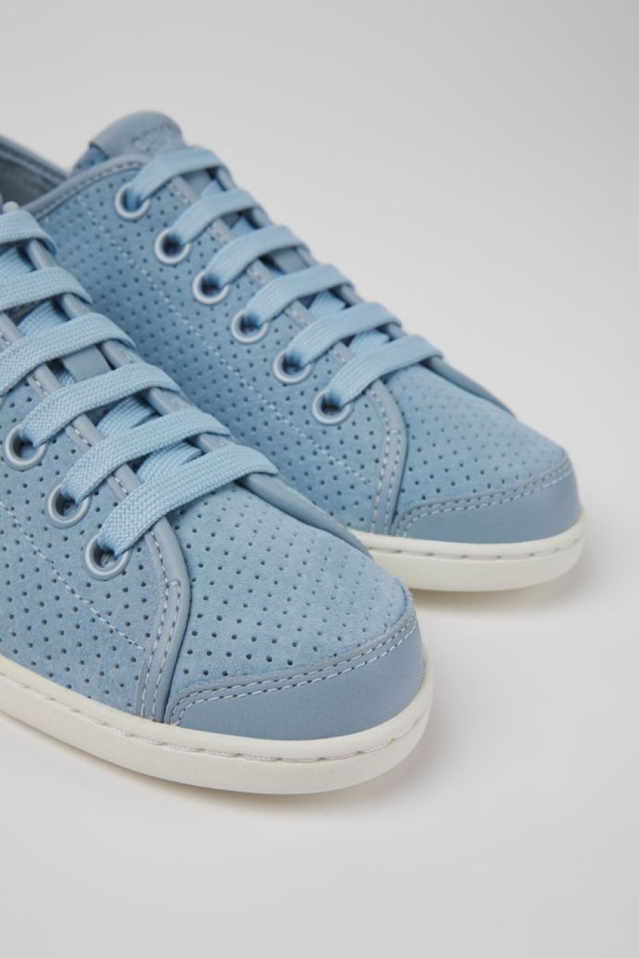 Camper Blauwe Damessneakers Van Nubuck En Leer