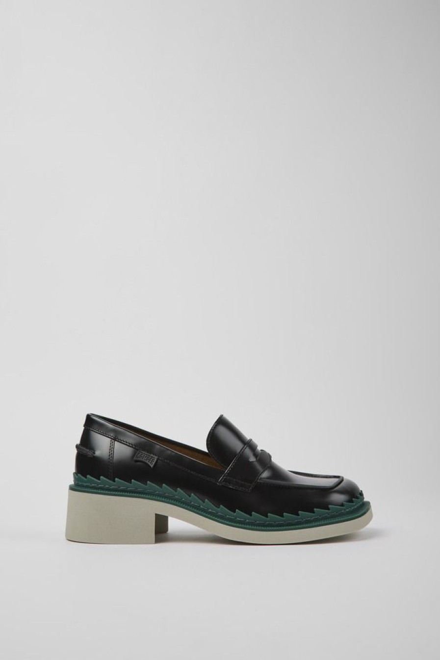 Camper Zwarte Leren Damesloafers