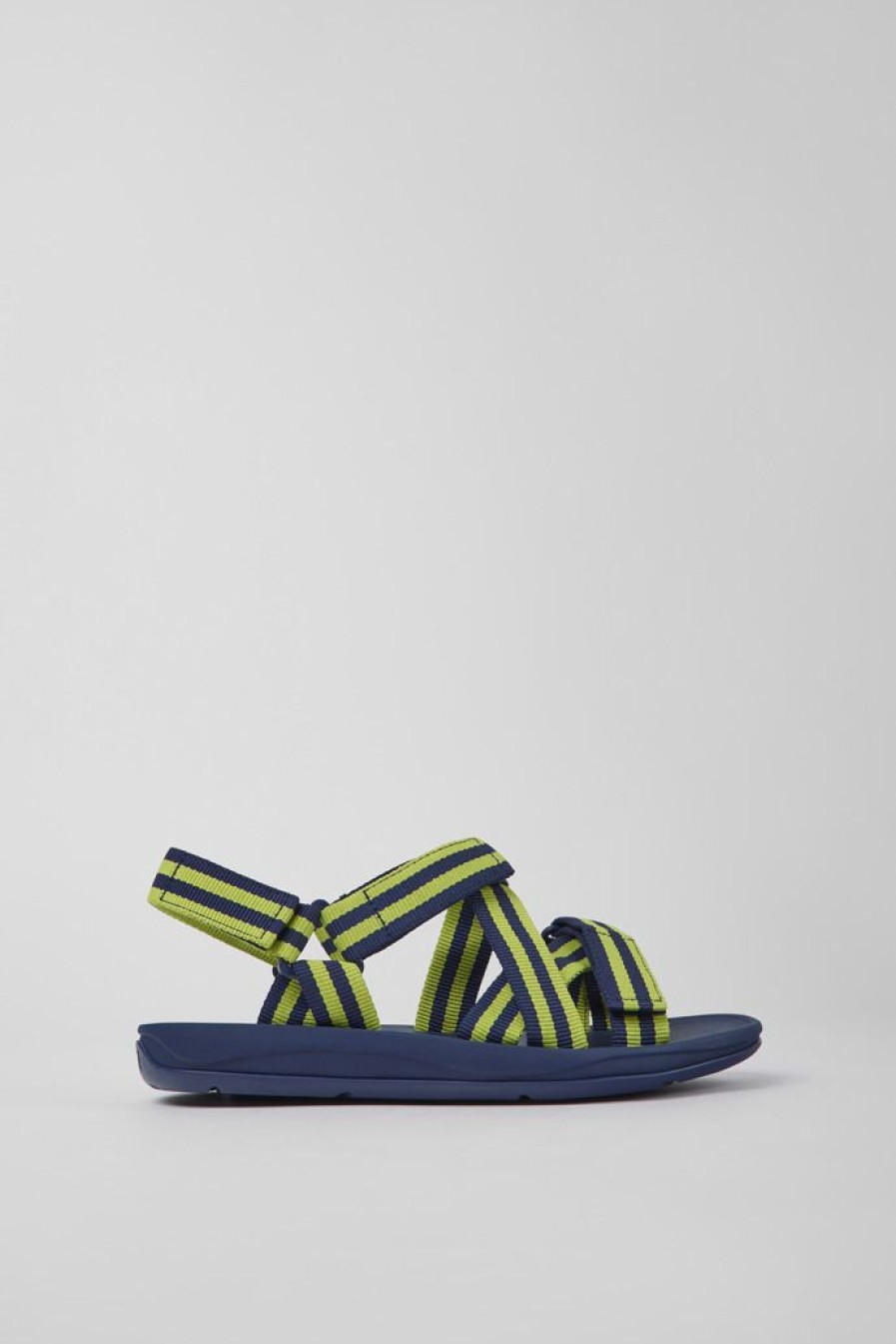 Camper Blauw-Gele Stoffen Herensandalen