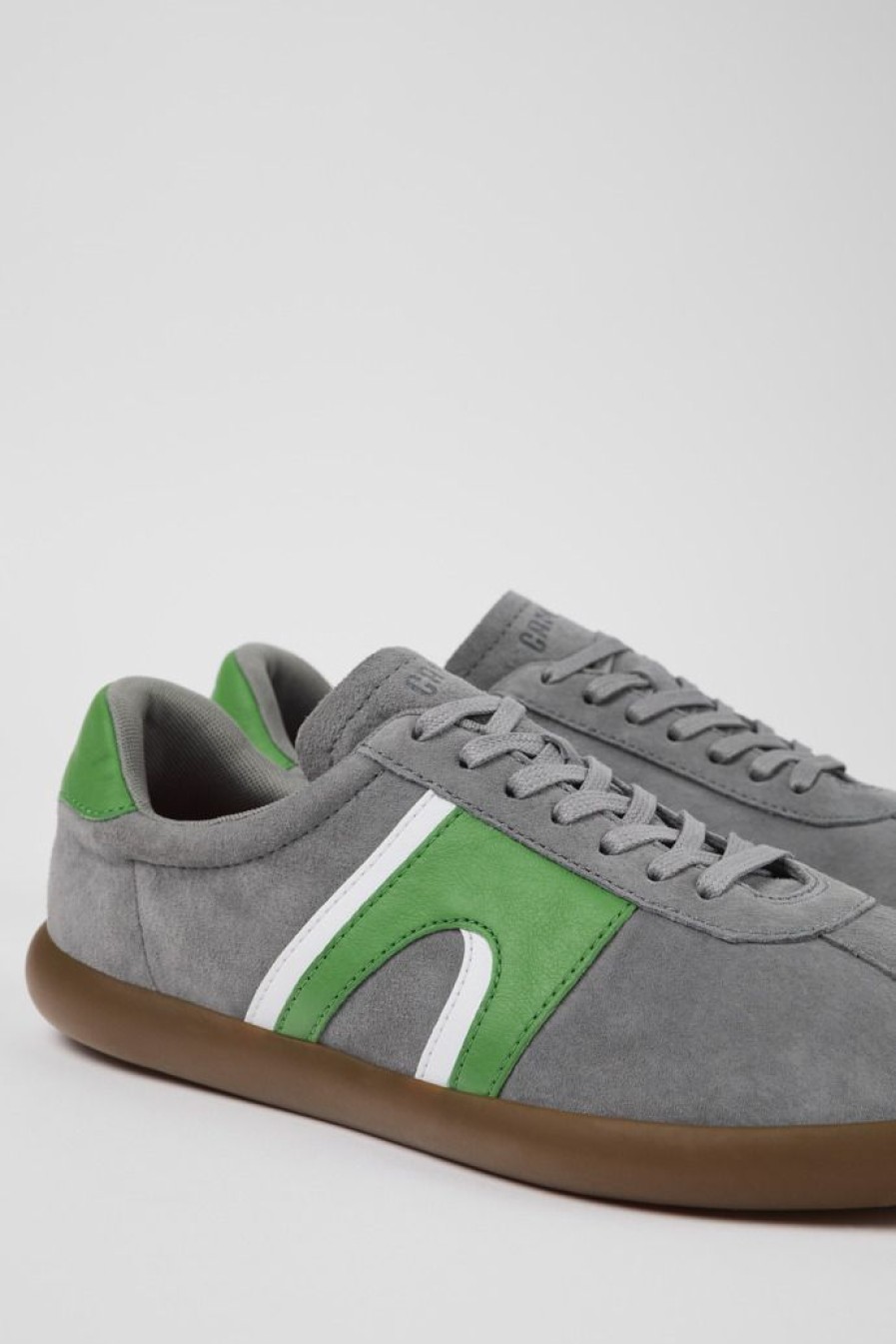 Camper Grijze Nubuck/Leren Sneaker Voor Heren