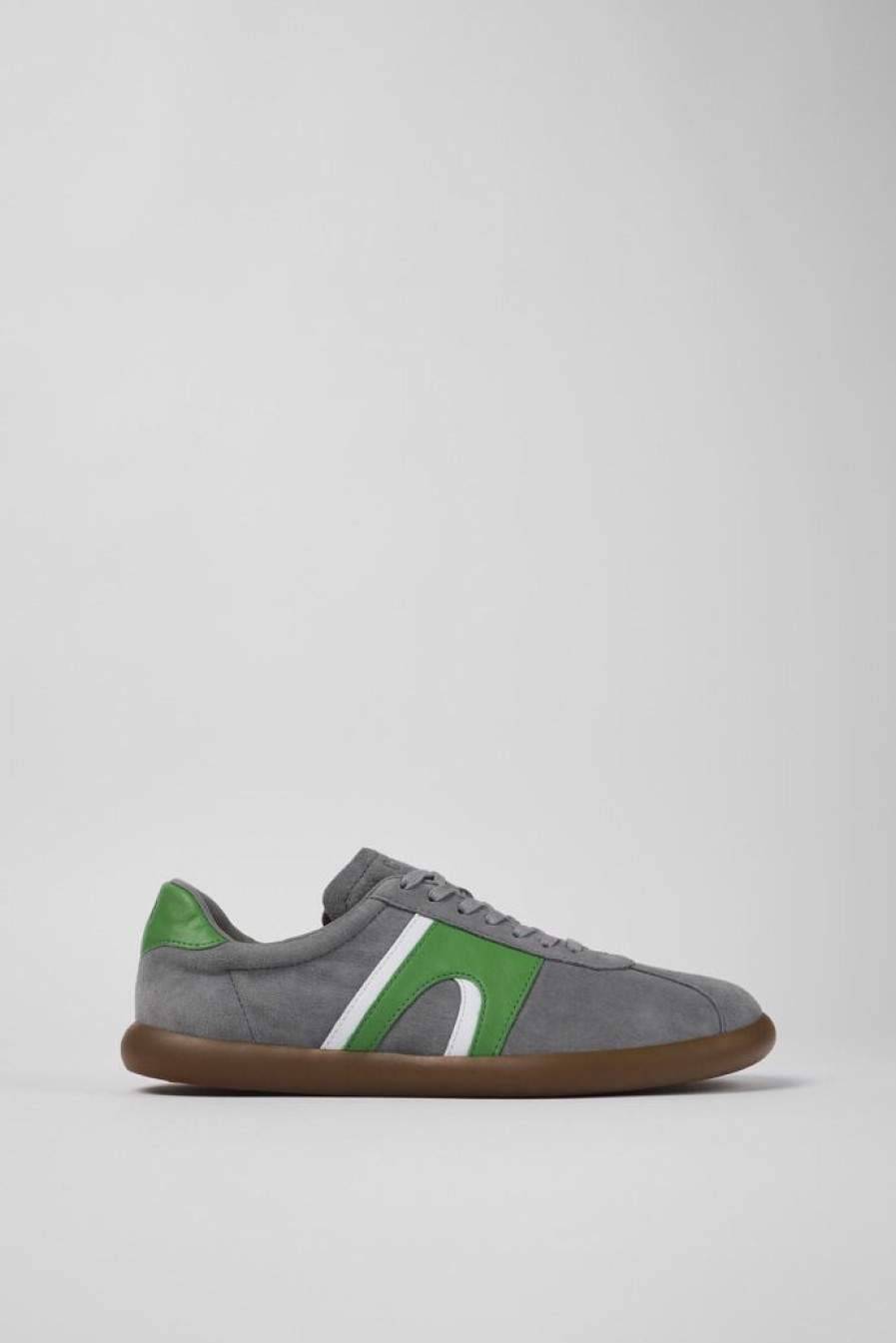 Camper Grijze Nubuck/Leren Sneaker Voor Heren