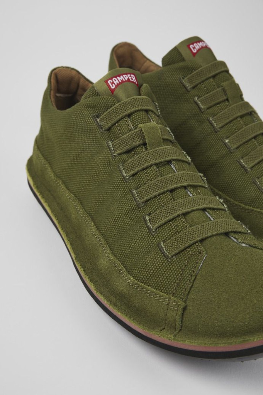 Camper Groene Textiel/Nubuck Basketbalbootie Voor Heren