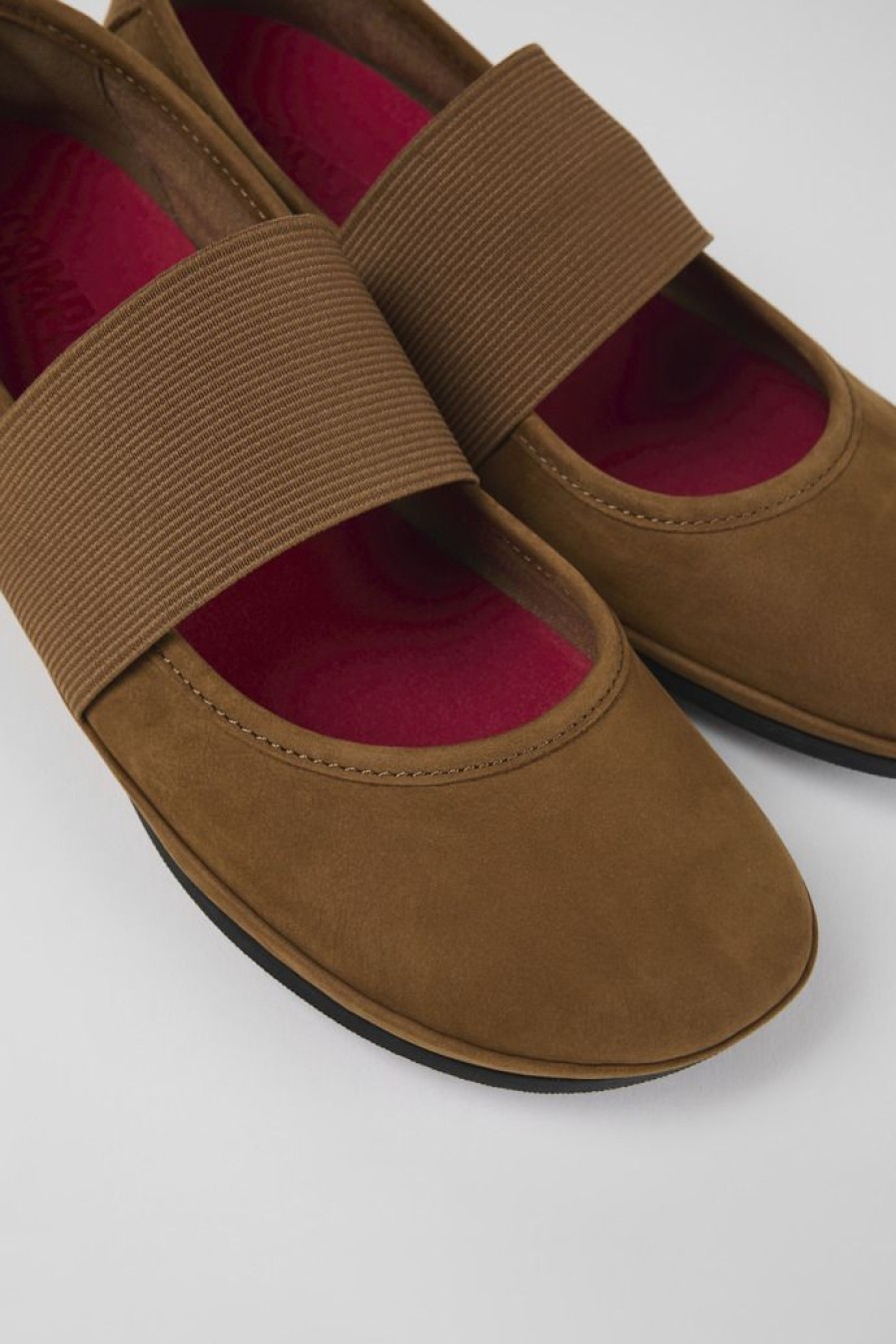 Camper Bruine Nubuck Mary Jane-Schoen Voor Dames