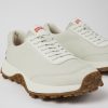 Camper Witte Herensneakers Van Ongeverfd Leer