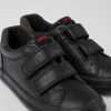 Camper Zwarte Leren En Nubuck Kindersneakers