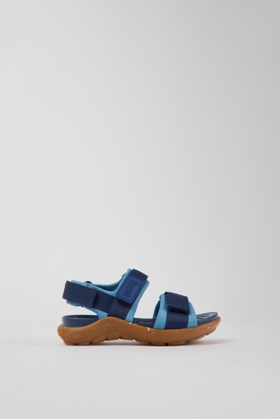 Camper Blauwe Stoffen Kindersandalen