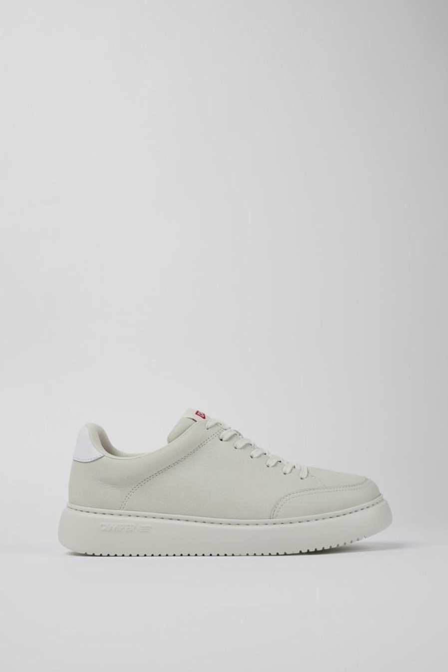 Camper Witte Herensneakers Van Ongeverfd Leer