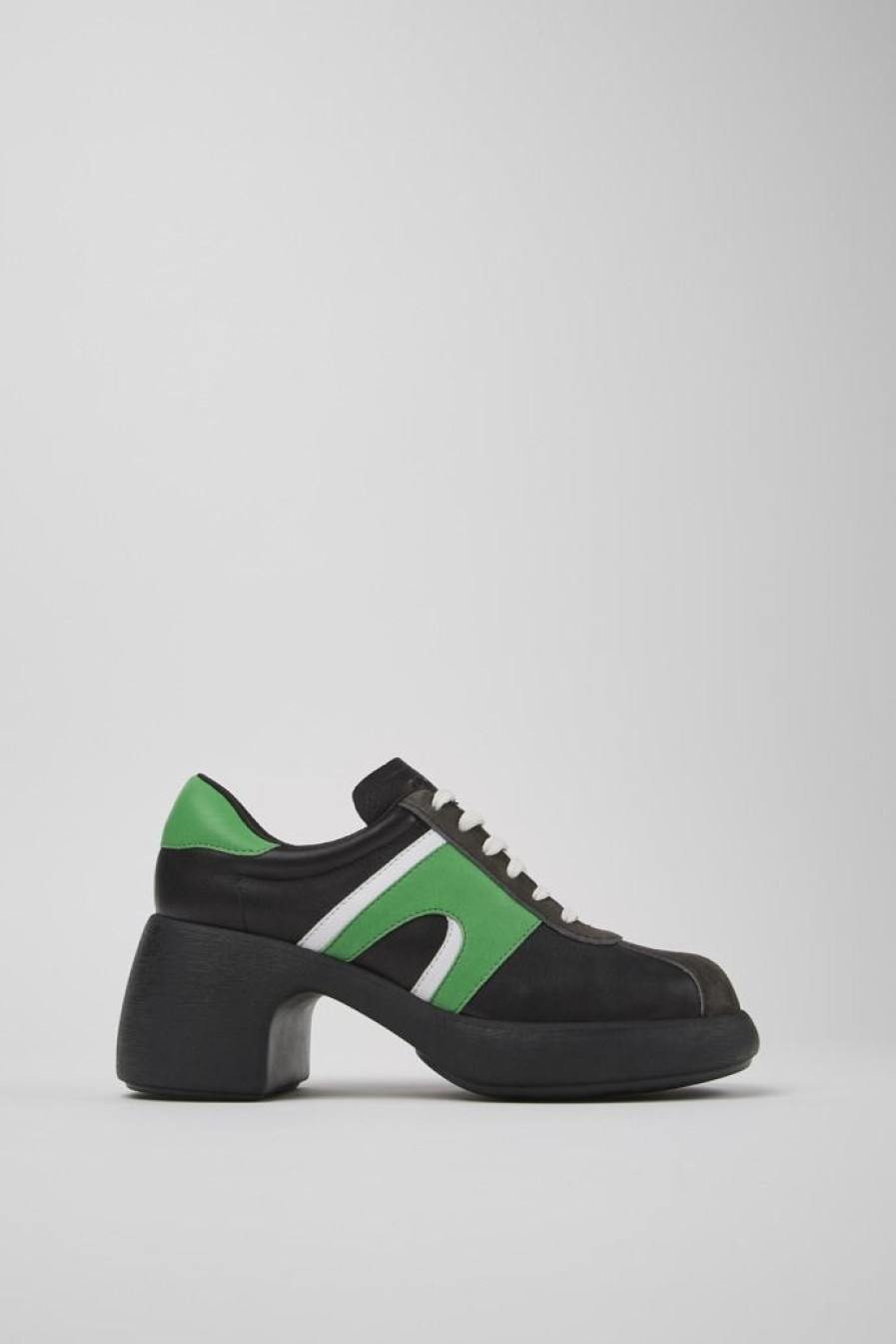 Camper Zwarte Damesschoen Van Leer/Nubuck