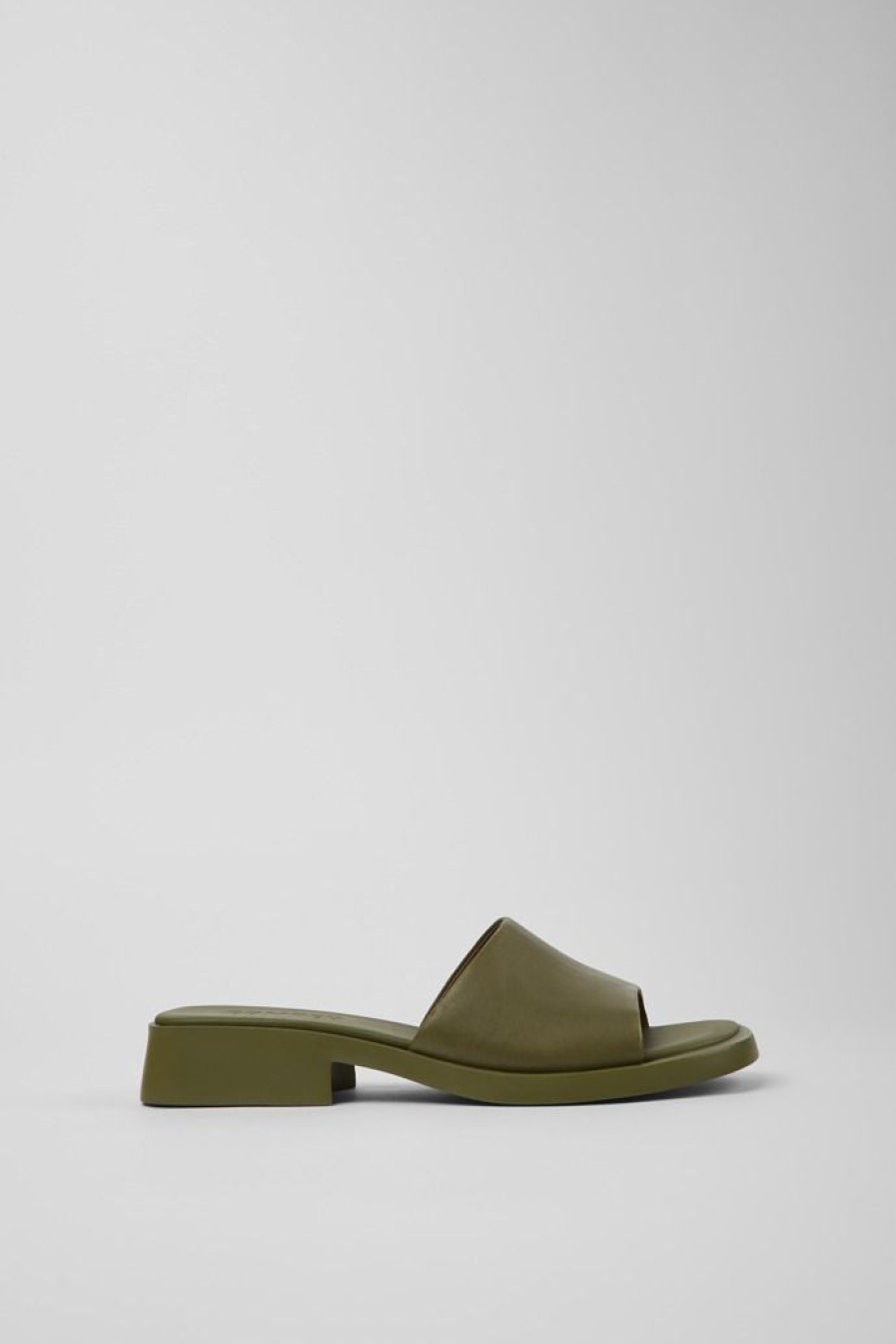 Camper Groene Leren Slipper Voor Dames