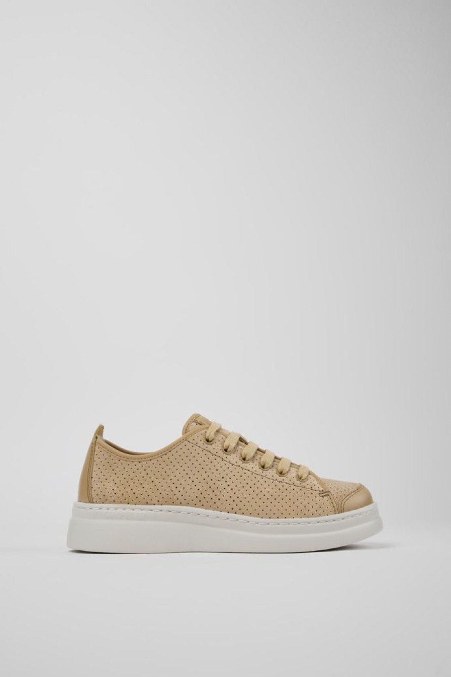 Camper Beige Nubuck/Leren Sneaker Voor Dames